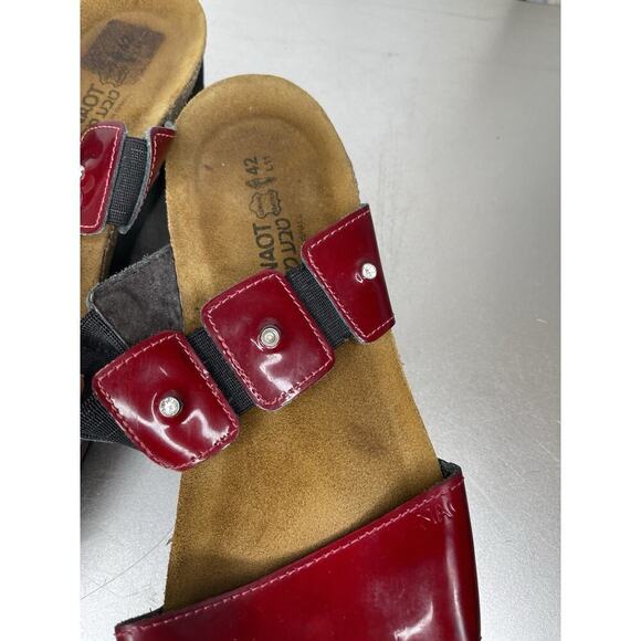 Naot Ashley Sandals Rhinestones Red Patent Leather Strap Size 42 US 11 - Picture 3 of 6